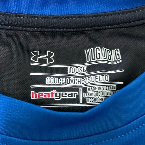 Under Armour HeatGear Shirt Loose Fit Blue and Black - Picture 6 of 9